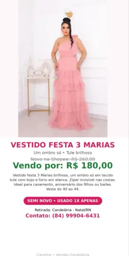 Vende- se Vestido de festa Tule brilhoso
