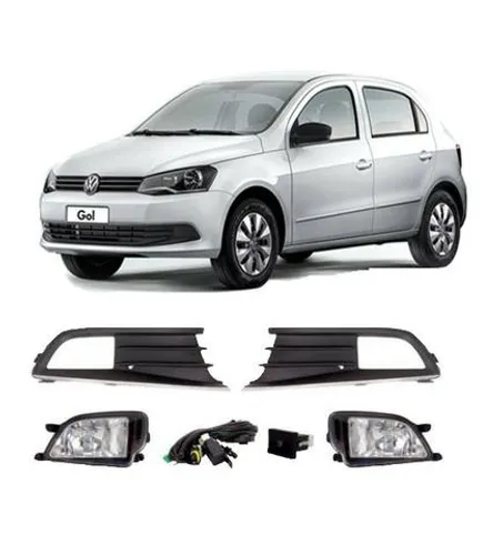 Kit Farol De Milha Botão Original E Moldura Gol Voyage G6