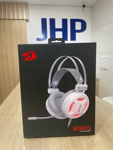 Headset Gamer Redragon MINOS, Lunar White - até 12x sem juros