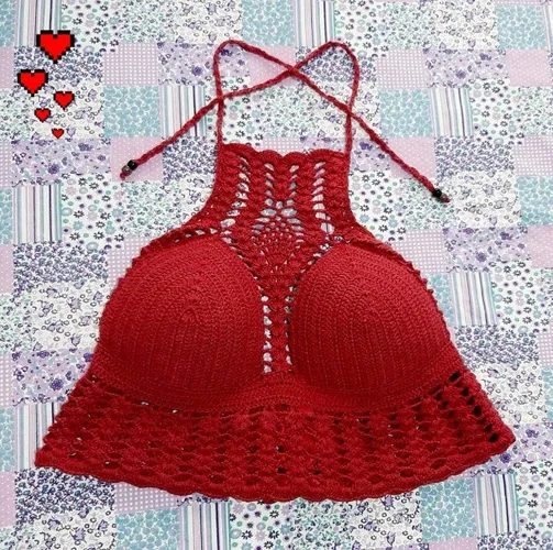 Promoção!!! Cropped de Crochê feito à mão NOVO
