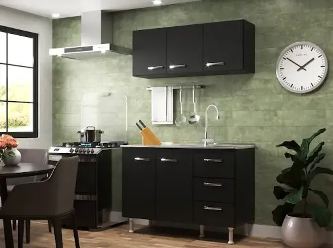 Cozinha armário balcão pra pia e aéreo