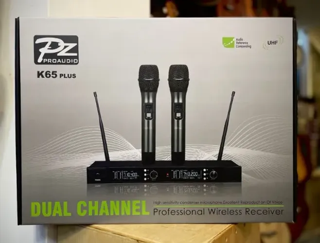 Microfone Sem fio PZ Pro Audio K65 Plus Digital