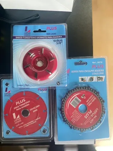 Kit 3 Discos de Esmerilhadeira para Madeira Acabamento Corte e Desbaste Lotus