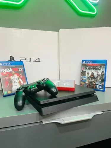 Ps4 slim com jogo e garantia / levamos até sua casa