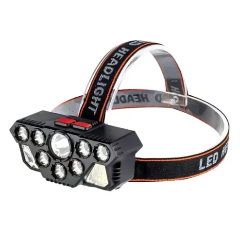 Lanterna de cabeça para atividades ao ar livre, com 10 leds ideal para percaria e trilhas.