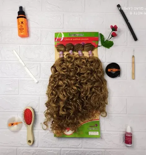 Cabelo Organico Anelado 55cm 230g 4pçs  Hair World - Cor (#18)