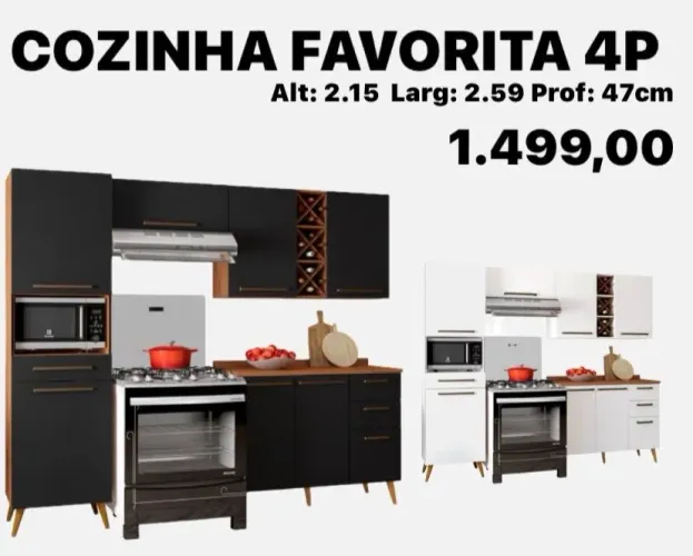 Armário de cozinha favorita completa - FRETE GRÁTIS