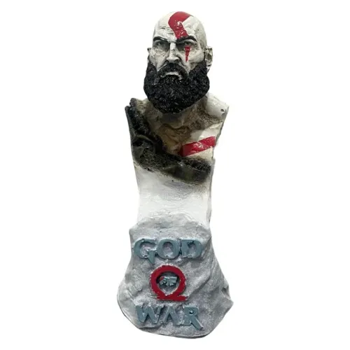 Estatueta Resina Kratos Rosto (Suporte Para Controle) - WZetta