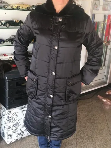 Jaqueta nylon cetim longa G