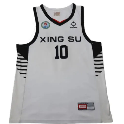 Camisa Basquete Xing Su Basquete Rigorer Branca Regata 