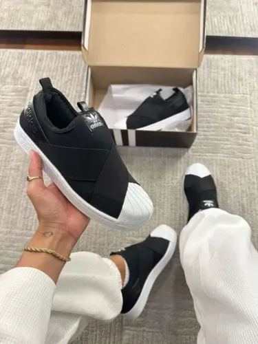 Tênis Adidas Superstar Slip On Feminino Preto