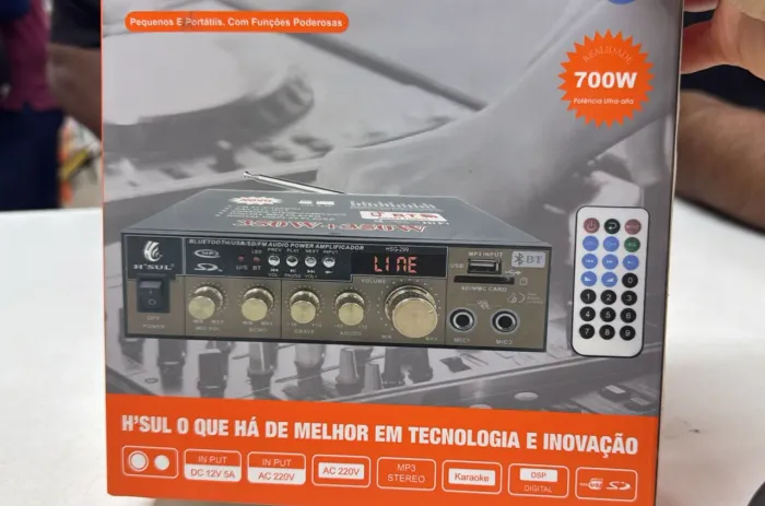 Mini AMini Amplificador de Áudio H'SUL 350W 700W Bluetooth USB SD FM