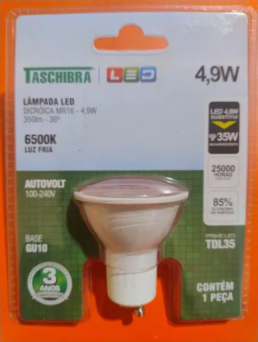 LÂMPADA LED Dicróica MR16 - 4,9W