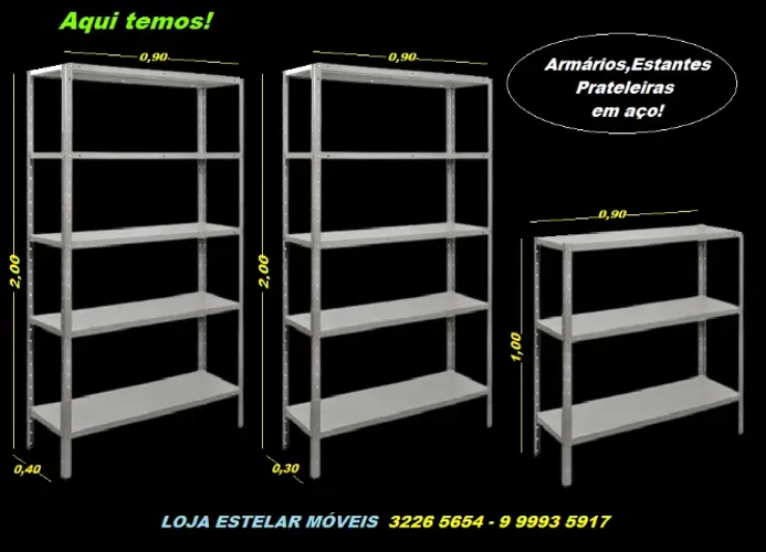 Prateleiras em aço