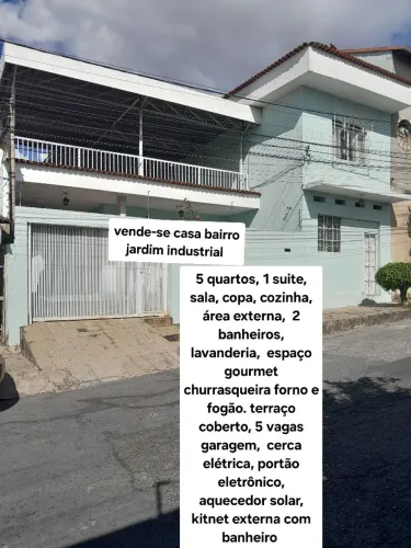 casa 5 quartos 1 suíte churrasqueira terraço 5 vagas garagem cerca elétrica