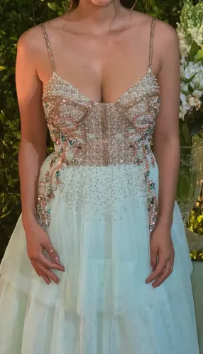 Vestido PatBo Festa - Verde Água (Pouco Usado - Tam. 36) 