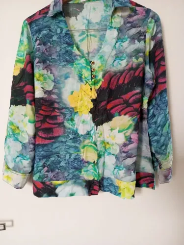 Blusa feminina estampada viscose 