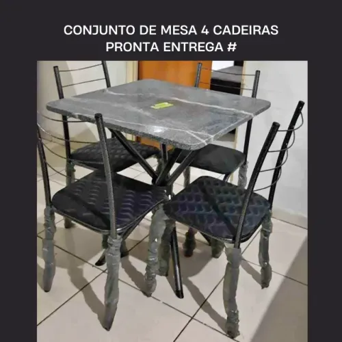 Promoção Conjunto Mesa 4 Cadeiras de Pedra