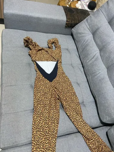 Macacão Fitness com Estampa de Leopardo