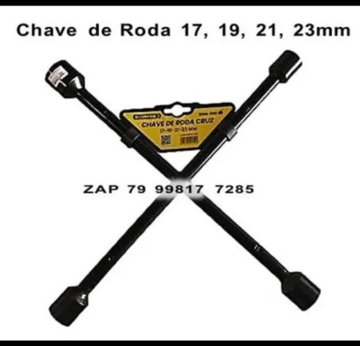Chave De Roda Cruz Profissional Universal 17x19x21x23mm
