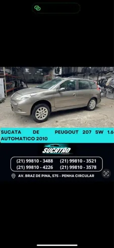 Sucata Peugeot 207 SW 1.6 Automático 2010