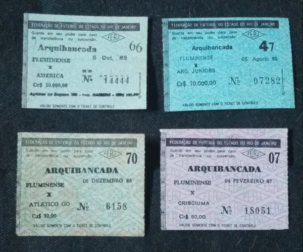 INGRESSOS ANTIGOS PARA COLECIONAR FLUMINENSE...