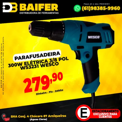 Parafusadeira 300w Elétrica 3/8 Pol ws3231 Wesco