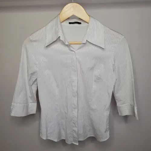 Camisa feminina branca manga 3/4 - Tamanho 40
