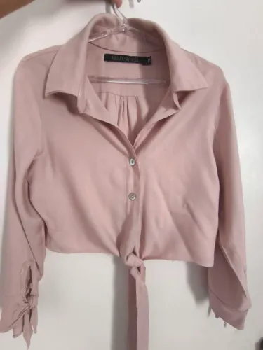 Camisa Cropped Rosa Adriana Azevedo