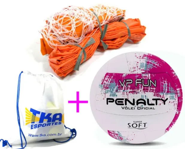 Kit Voleibol 3x1 Lazer Rede mochila bola penalty apenas R$ 249,90