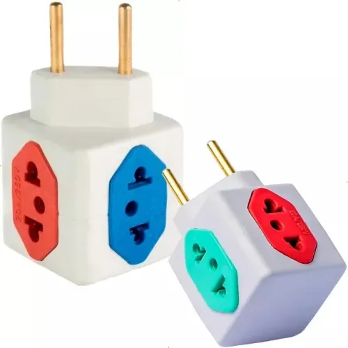 Kit 2 Benjamin Adaptador De Tomada Bivolt 10a 20a 4 Entradas 110V/220V