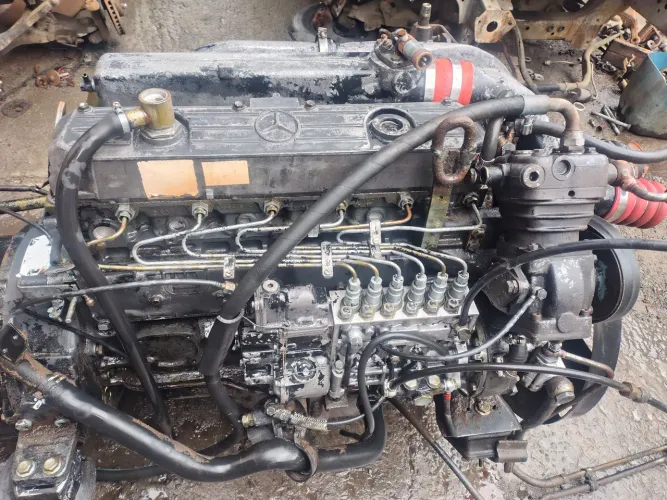 Motor 366 bomba grande funcionando baixado Mercedes 