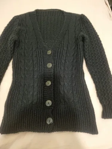 Cardigan de Tricô Lã Preto
