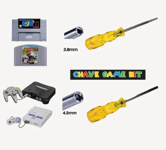 chave gamebit para abrir consoles e cartuchos retrô Nintendo