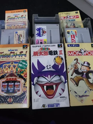 Lote de Jogos Super Nintendo - Fever! Fever!,  Monopoly e  ?