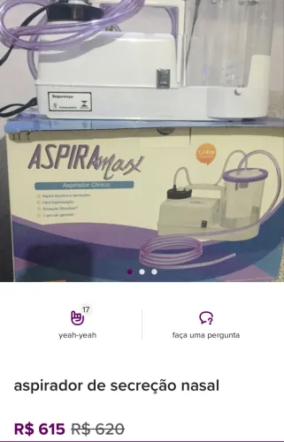 Aspirador nasal de secreção