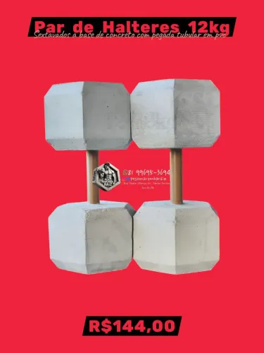Halteres Par de Sextavados 12kg