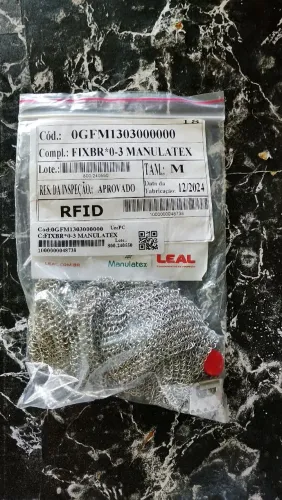 Luva malha de aço