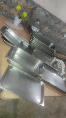 Várias GNs inox industrial tamanhos diversos"LEIA"