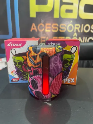 Caixa De Som Portátil Caveira Colorida Bluetooth 10w Cor Azul 12