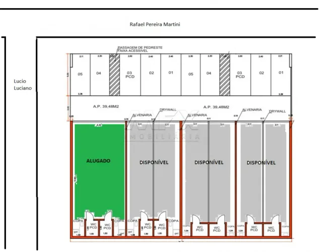 Salas inteira para locação , com banheiro, copa e vagas de estacionamento.
