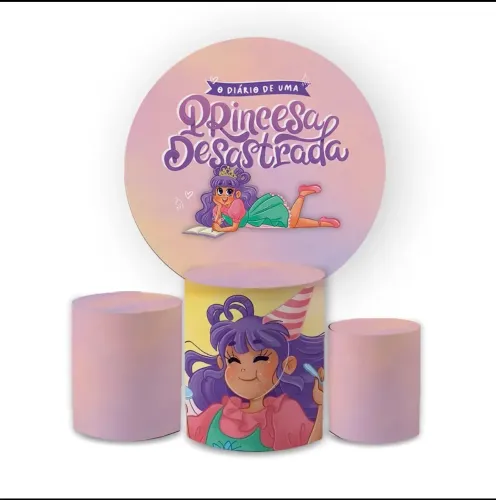 Capa Painel Redondo + Capa Trio Cilindros Princesa Desastrada Menina