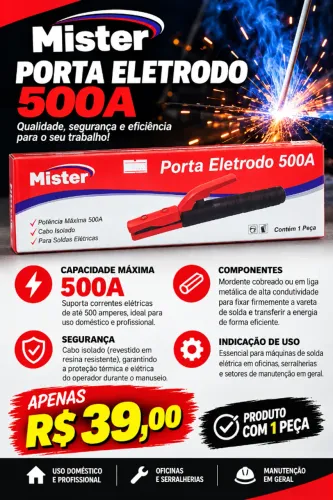 Porta Eletrodo 500A Mister