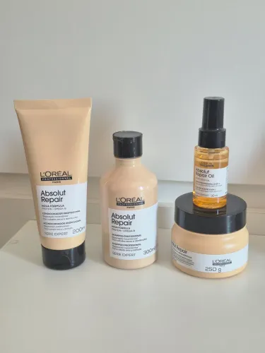 KIT LOREAL ABSOLUT REPAIR (Shampoo/Condicionador/Máscara e Óleo 10x1
