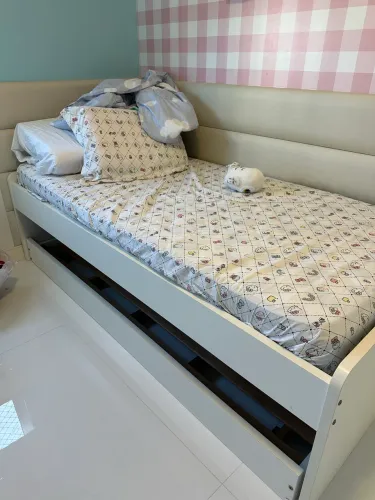 Cama com bicama solteiro finger