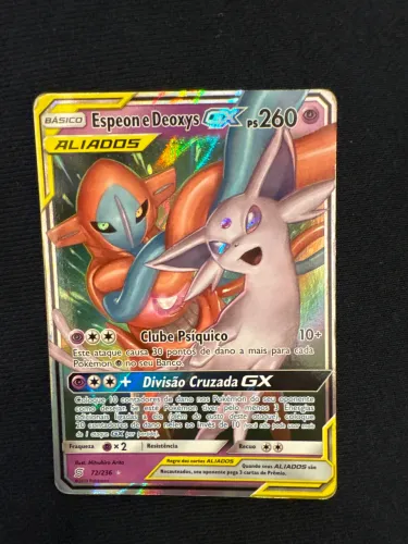 Carta Pokémon Espeon E Deoxys GX 72/236