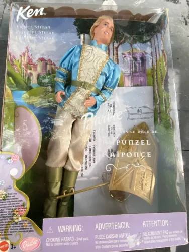 Ken Príncipe Stefan Barbie Rapunzel 2002 na caixa com manual Mattel