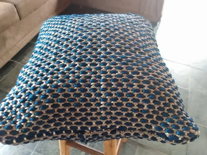 linda almofada corda nautica  colmeia 45 x 45 