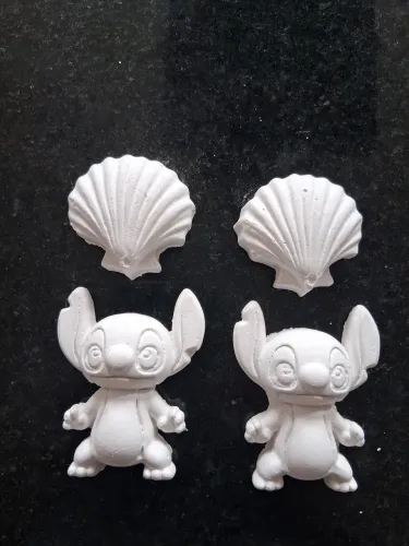 Kit de 4 pessas de gesso para pintar 