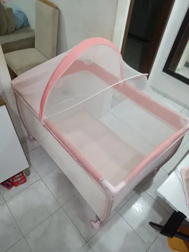 Cercadinho Berço Infantil Rosa Burigotto